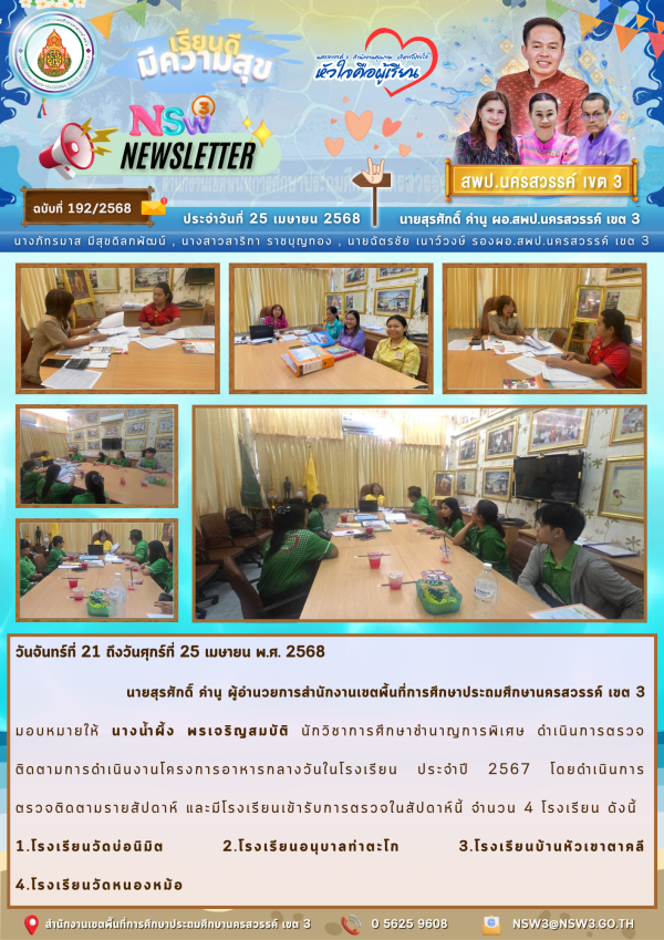 จดหมายข่าวฉบับที่ 192/2568 25 เมษายน 2568